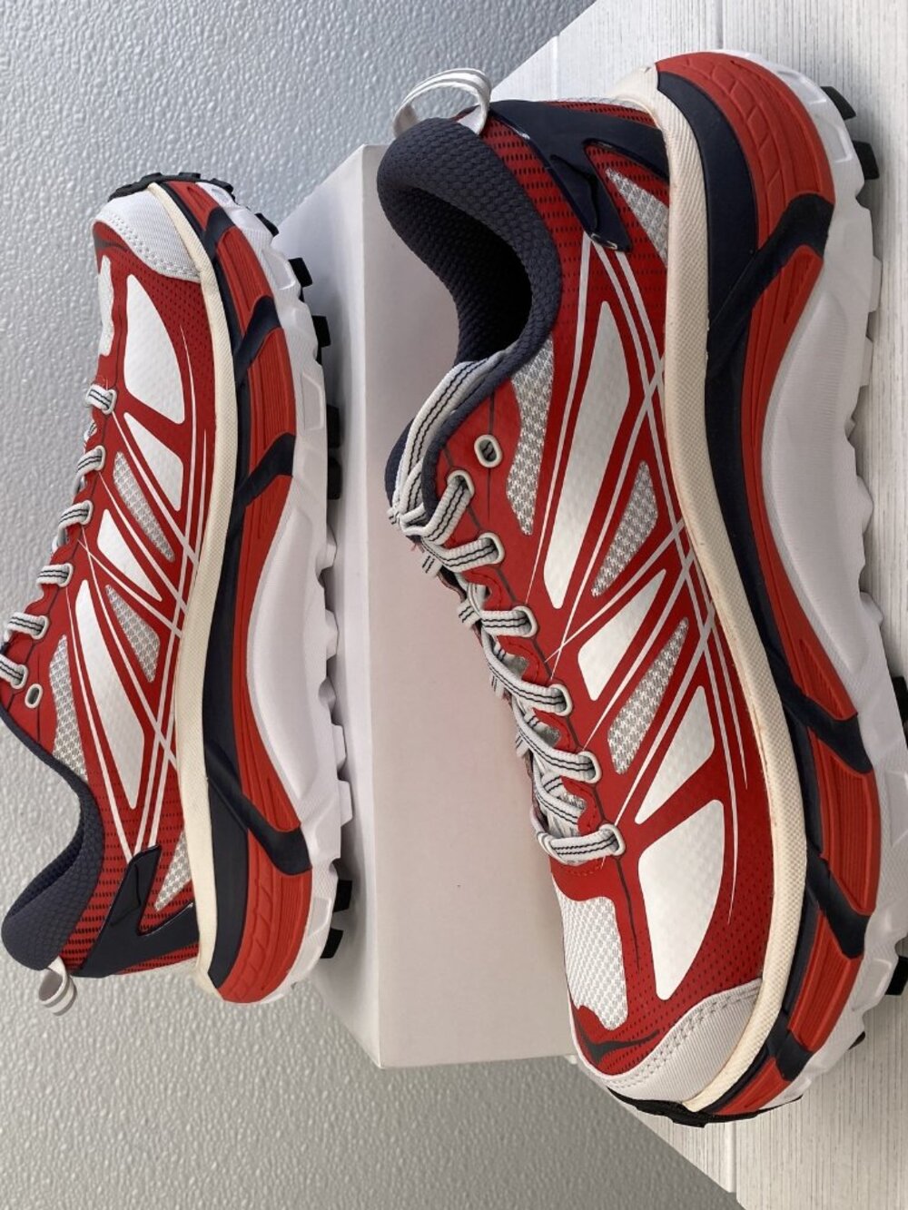 Hoka Mafate Speed 2 Unisex W9.5 M8.5 Cerise/White Mesh Trail Running Sneakers